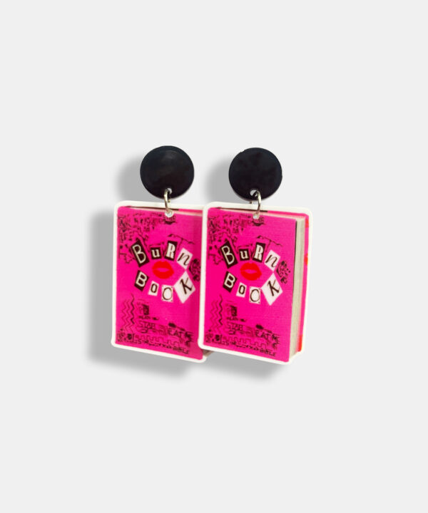 MEAN GIRLS BURN BOOK EARRINGS