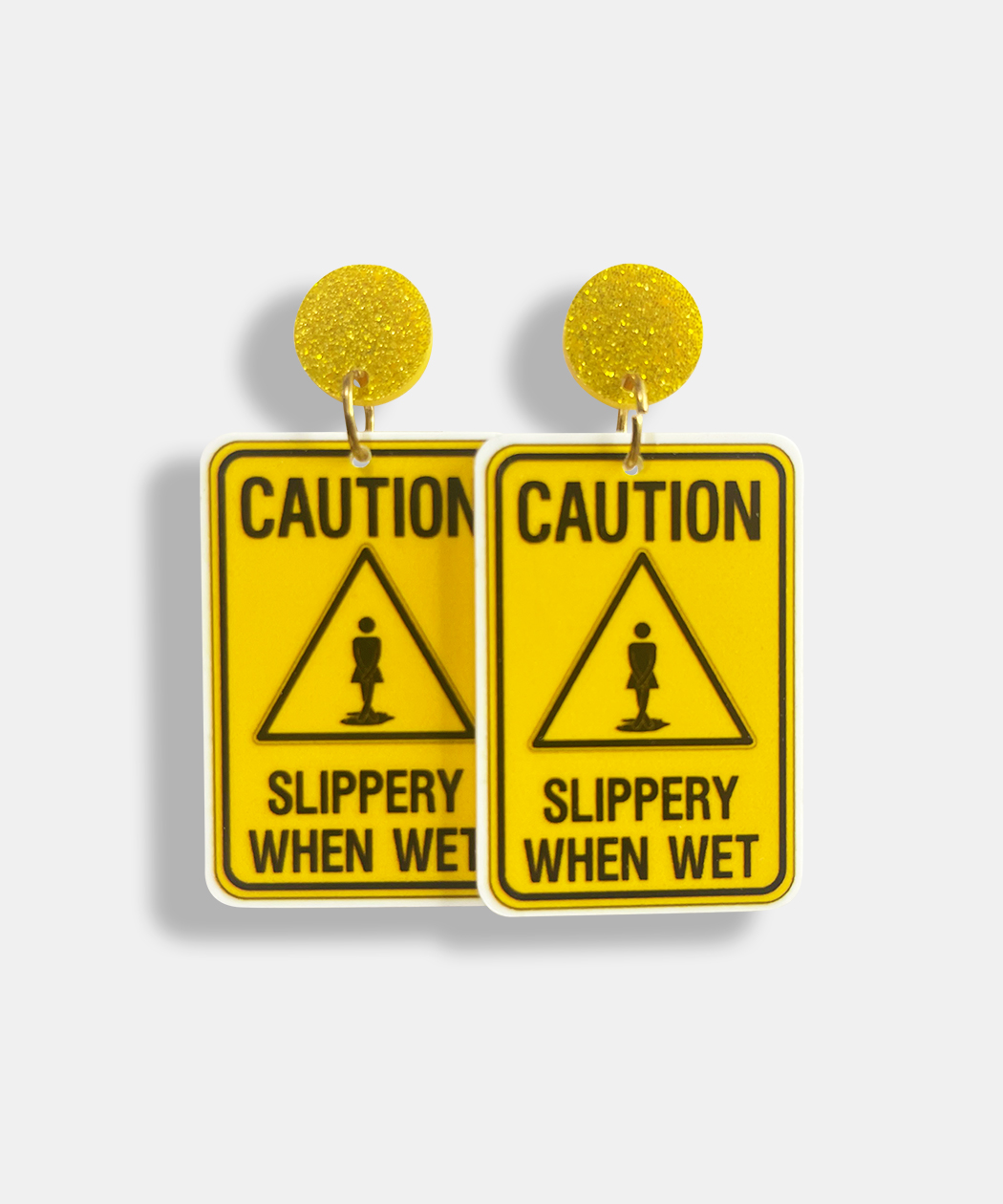 CAUTION SLIPPERY WHEN WET EARRINGS