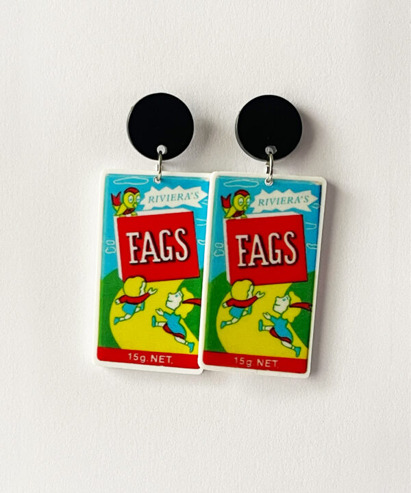 Fag candy stick lollies-inspired earrings
