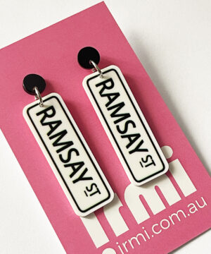 Australian TV show Neighbours with these Ramsay Street street sign earrings.
