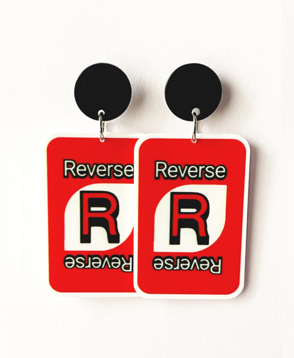Turn your accessory game around with these UNO Reverse Card-inspired earrings!