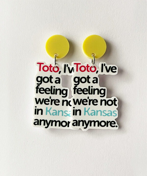 "Toto, I’ve got a feeling we’re not in Kansas anymore" earrings!